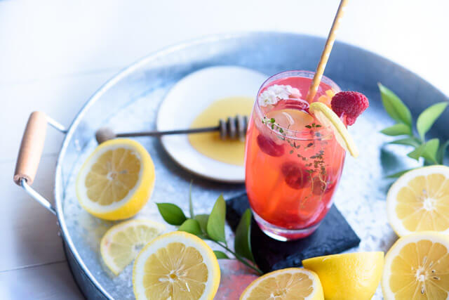 Raspberry lemon drop cocktail